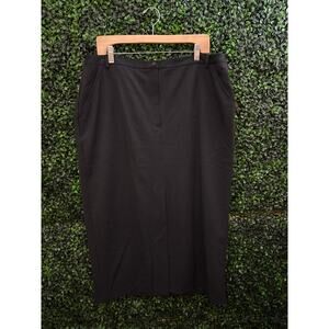 Maggie McNaughton, Black Front Slit Skirt, Women’s Size 18W , Long Midi
